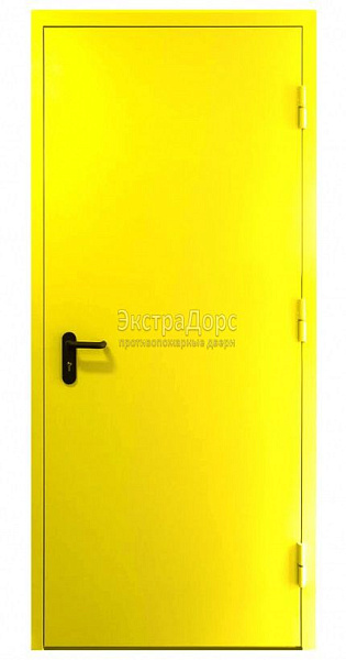 Противопожарная дверь EI 45 желтая дымогазонепроницаемая металлическая в Дубне  купить