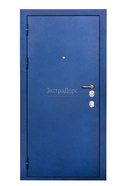 Противопожарная уличная дверь металлическая утепленная EIW 60 синяя глухая однопольная в Дубне  купить